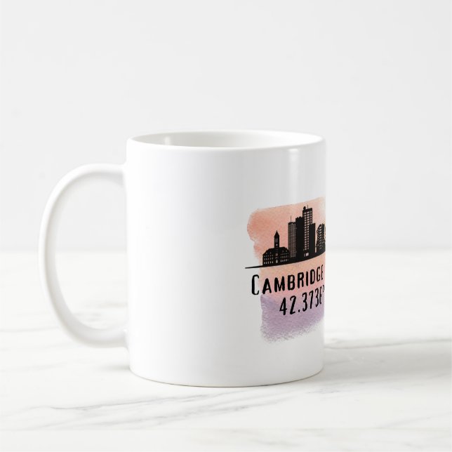 Cambridge MA City Skyline Coffee Mug (Left)