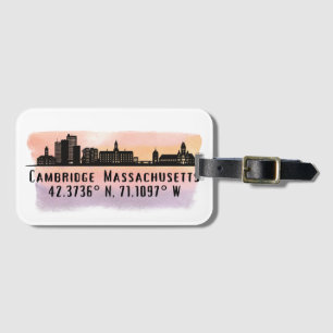 Cambridge MA City Skyline Luggage Tag