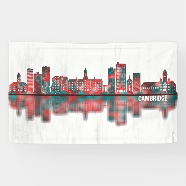 Cambridge Massachusetts Skyline Banner (Horizontal)