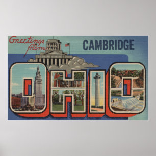 Cambridge, Ohio - Large Letter Scenes Poster