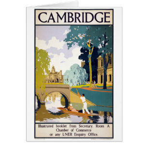 Cambridge Vintage Travel Poster Restored