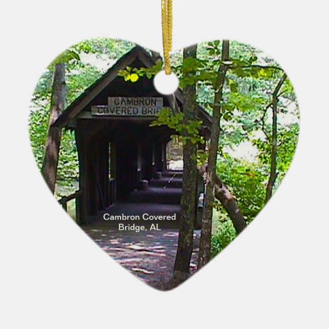 Cambron Covered Bridge, Madison County, Alabama Ceramic Ornament (Front)