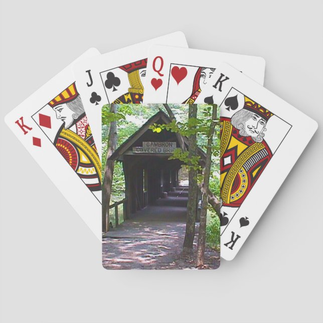 Cambron Covered Bridge, Madison County, Alabama Playing Cards (Back)