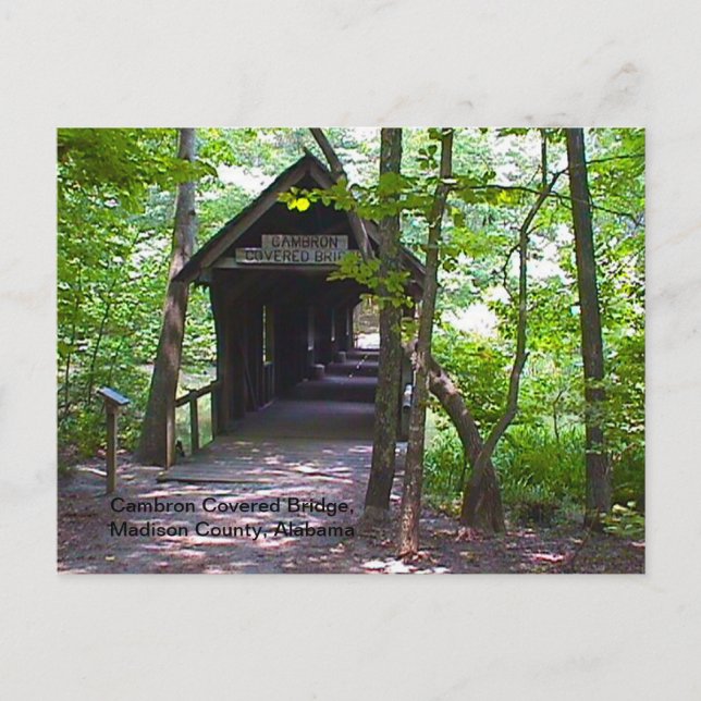 Cambron Covered Bridge, Madison County, Alabama Postcard (Front)