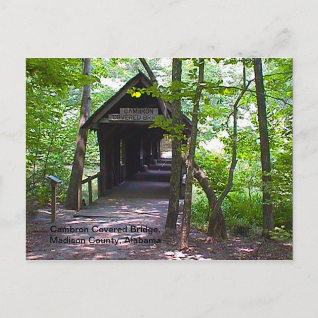 Cambron Covered Bridge, Madison County, Alabama Postcard (Front)