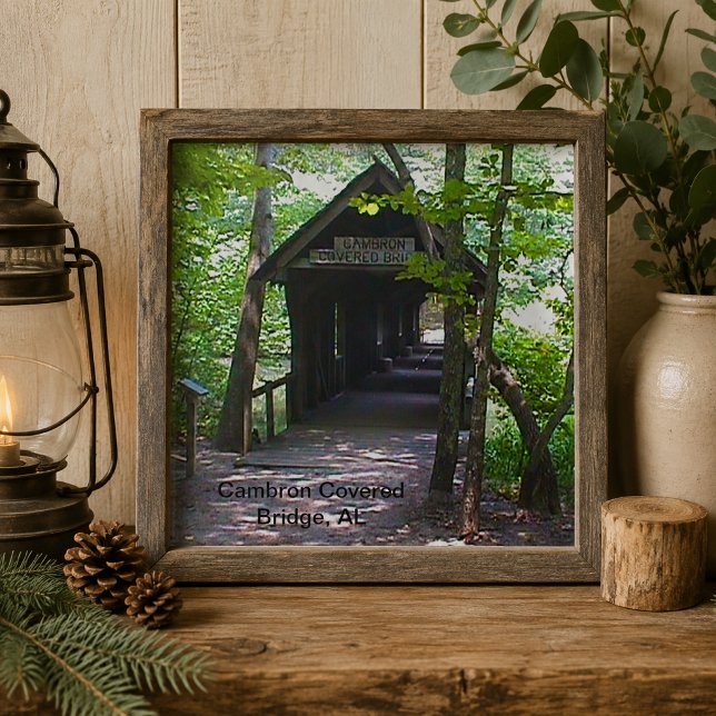Cambron Covered Bridge, Madison County, Alabama Tile (Cambron Covered Bridge, Madison County, Alabama Ceramic Tile)