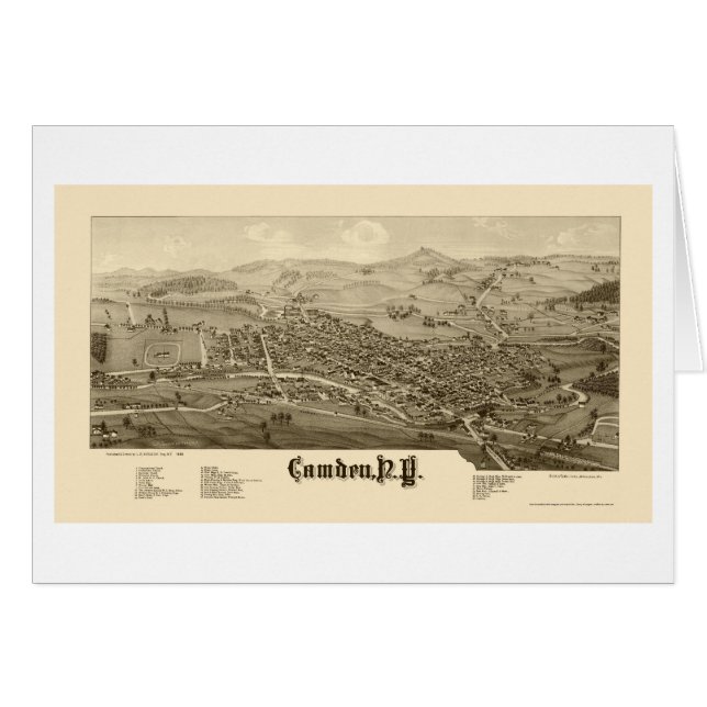 Camden, carte panoramique de NY - 1885 (Devant horizontal)