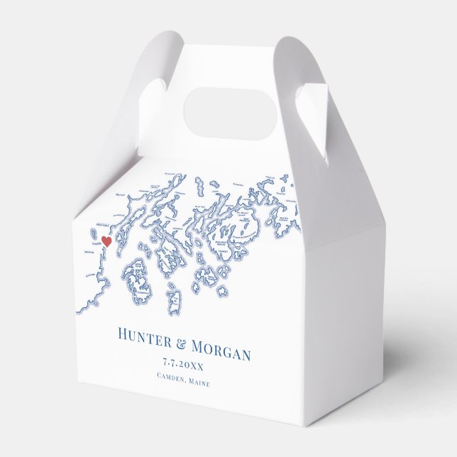 Camden Maine Elegant Wedding Favor Box (Front Side)