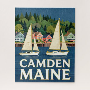 Camden Maine Harbour Travel Jigsaw Puzzle