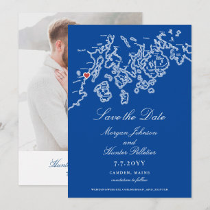 Camden Maine Map Elegant Navy Wedding Save The Date