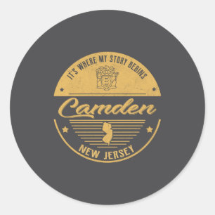 Camden New Jersey Its Where My Story Begins _1 Classic Round Sticker