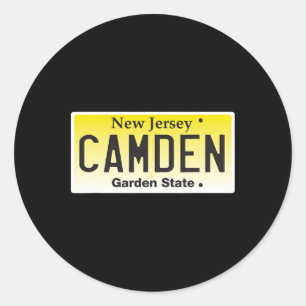 Camden New Jersey Nj Hometown License Plate Graphi Classic Round Sticker