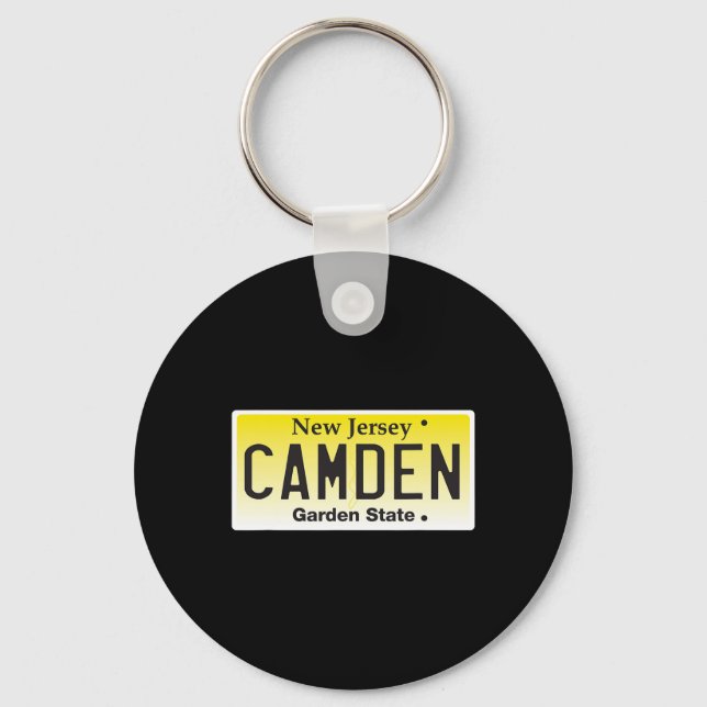 Camden New Jersey Nj Hometown License Plate Graphi Keychain (Front)