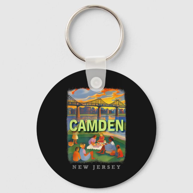 Camden New Jersey Nj Waterfront Delight Sd018  Keychain (Front)