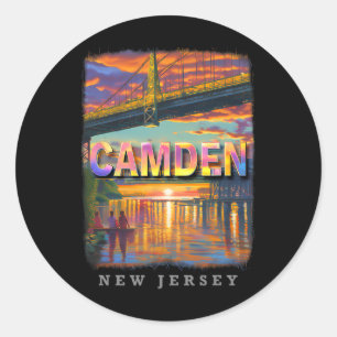 Camden New Jersey Nj Waterfront Delight Sd599  Classic Round Sticker