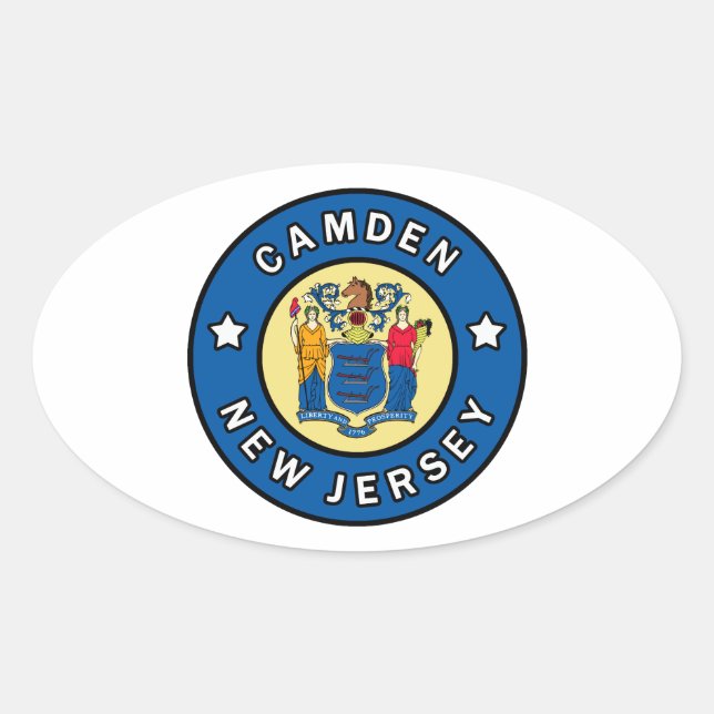Camden New Jersey Oval Sticker (Front)