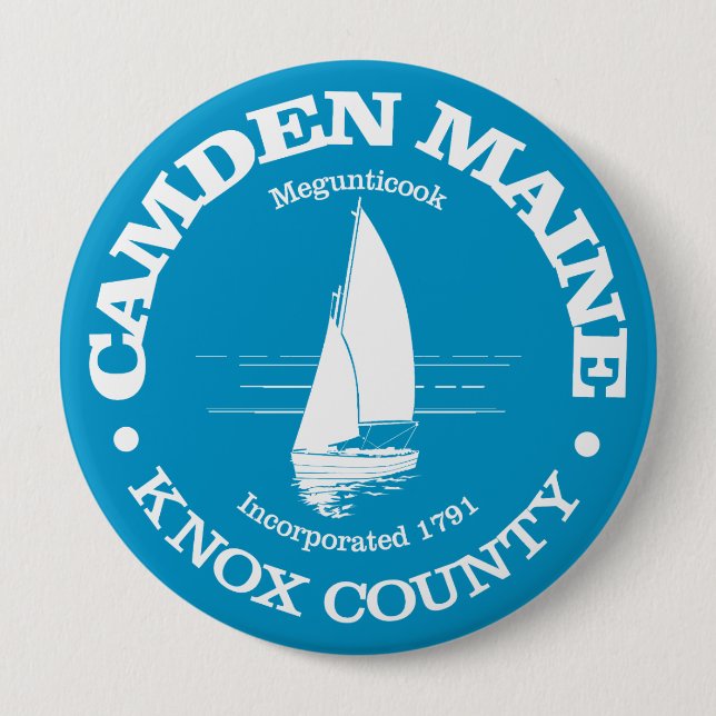 Camden (sailboat) 4 inch round button (Front)