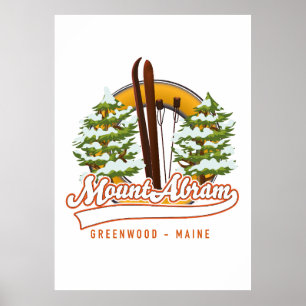 Camden Snow Bowl ski logo. Poster