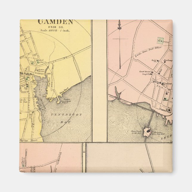 Camden, Wiscasset, Damariscotta, Magnet (Front)