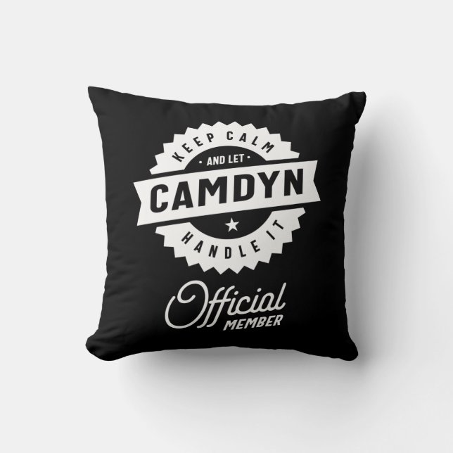 Camdyn Personalized Name Birthday Gift Throw Pillow (Front)