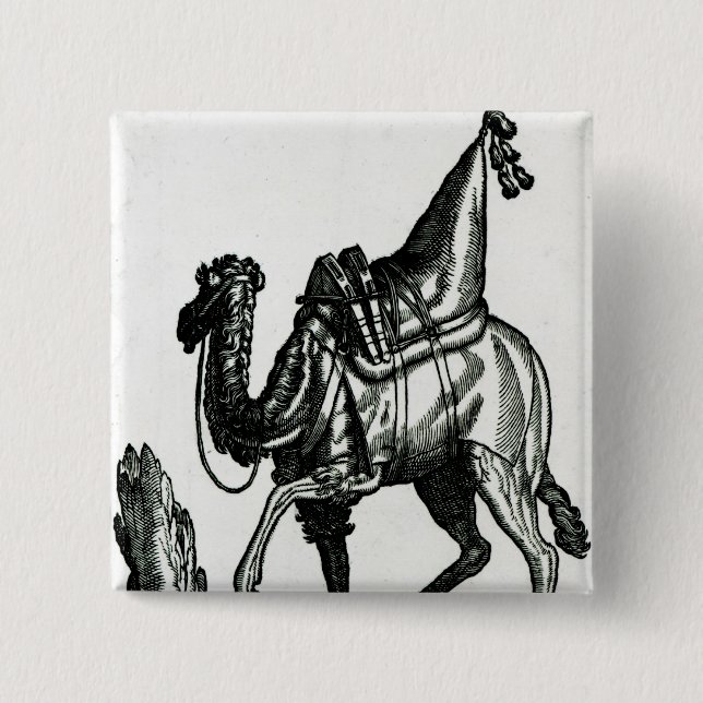 Camel 2 Inch Square Button (Front)