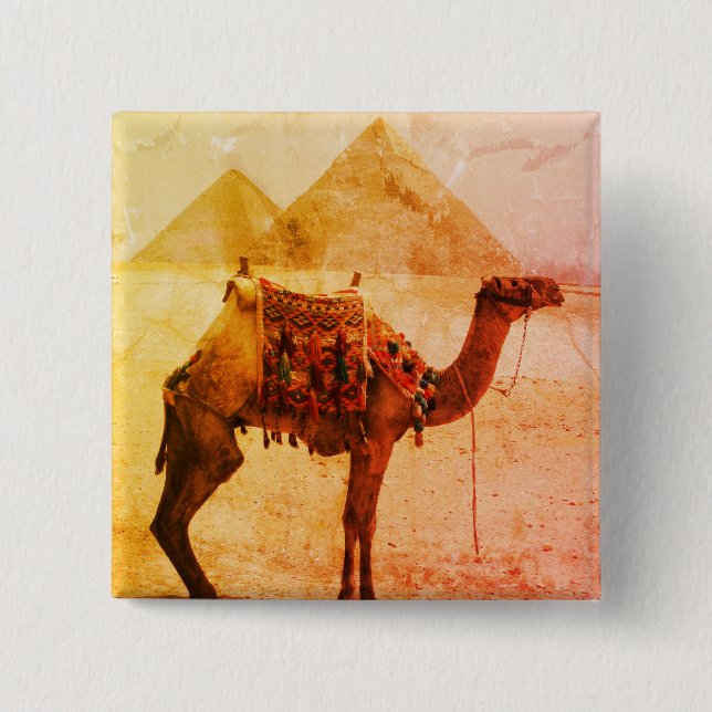 camel aged pyramids 2 inch square button (Front)