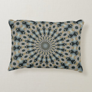 Camel and Teal Kaleidoscope Decorative Pillow