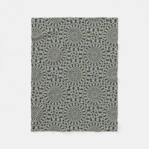 Camel and Teal Kaleidoscope Fleece Blanket