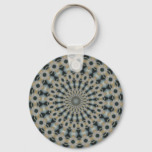 Camel and Teal Kaleidoscope Keychain