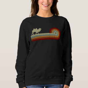 Camel Animal Men Women Retro Style Distressed Sweatshirt