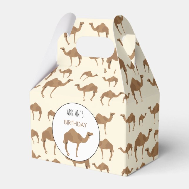 Camel Animal Pattern Party Favor Box (Front Side)