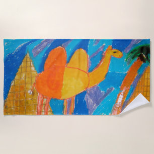 Camel Art by Kids Beach Towel