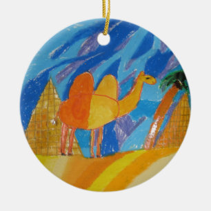 Camel Art by Kids Ceramic Ornament