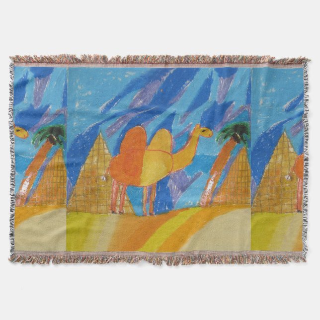 Camel Art by Kids Throw Blanket (Front)