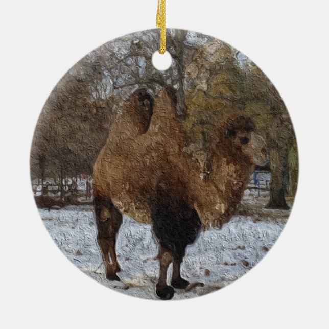  Camel Art  Ceramic Ornament (Back)
