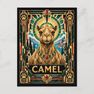 Camel, Art Deco Wildlife Postcard