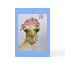 Camel Avec Une Carte De Voeux À Perle