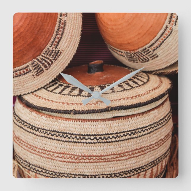 Camel Basket from Sultanate of Oman Square Wall Clock (Front)