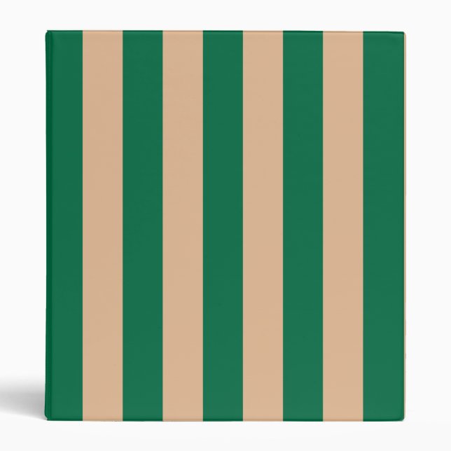 Camel Beige & Classic Green Stripe Binder (Front)