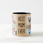 Camel | Best Mom Ever Custom Photo Mug<br><div class="desc">Camel Beige | Give it as gift to your mom! Photo Grid Handwritten Text Two-Tone Coffee Mug
Best Mom Ever Custom Photo Mug</div>
