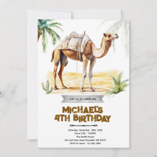 Camel birthday party invitation