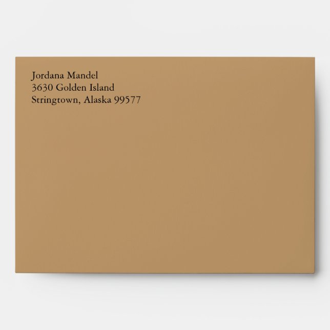 Camel Brown A7 5x7 Custom Pre-addressed Envelopes (Front)