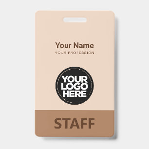 Camel Brown Employee Name Business Logo Staff Tag Badge