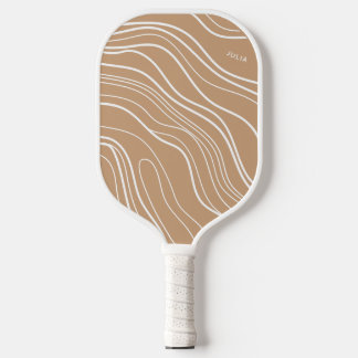 Camel Brown Wave Modern Personalized Pickleball Paddle