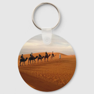 Camel caravan desert beautiful scenery keychain