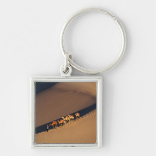 Camel caravan on the desert, Dunhuang, Gansu Keychain