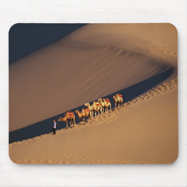 Camel caravan on the desert, Dunhuang, Gansu Mouse Pad (Front)