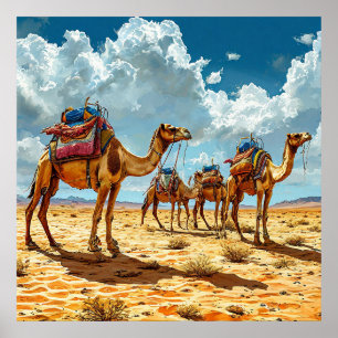 Camel caravan poster