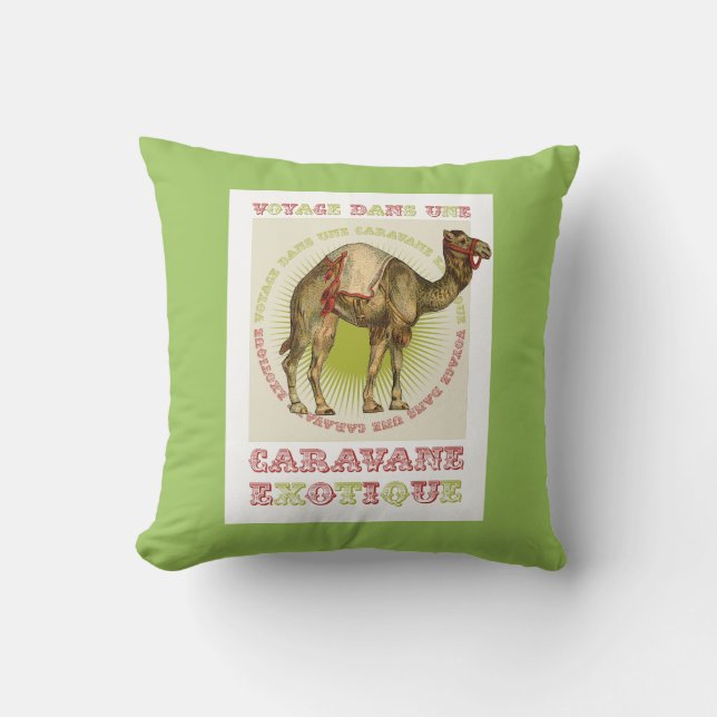 Camel Caravan Throw Pillow (Front)