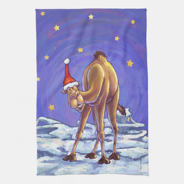 Camel Christmas Kitchen Towel (Vertical)